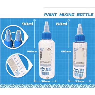 Chai Lọ đựng sơn Mozu 60ml 90ml có bi Paint Mixing Bottle lắc trộn sơn