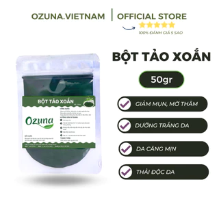 Bột đắp mặt nạ tảo xoắn nguyên chất Ozuna Việt Nam chăm sóc da mặt giúp trẻ hóa, mờ nhăn, ngừa mụn chuyên dùng spa