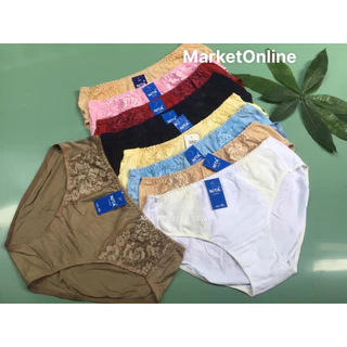 Set 5 Quần Lót Nữ Cotton Cạp Cao 48kg Đến 100kg Form Đại Bigsize Phối Ren Cao cấp Co Giãn Marketonline68 Nt120