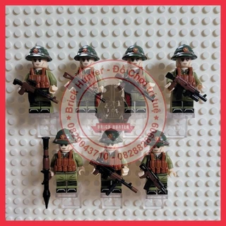 Viet Nam people army combo 1 tiểu đội 7 minifigures mô hình lính bộ đội cụ Hồ trang bị AK - quân đội nhân dân Việt Nam