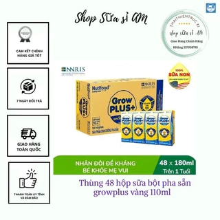 Sữa bột pha sẵn Nutifood Growplus sữa non - vàng 180ml (thùng 48 hộp) [HSD T10-2024] Nutifood