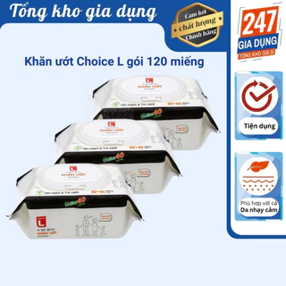 Khăn ướt Choice L hương yến mạch trà xanh gói 120 miếng