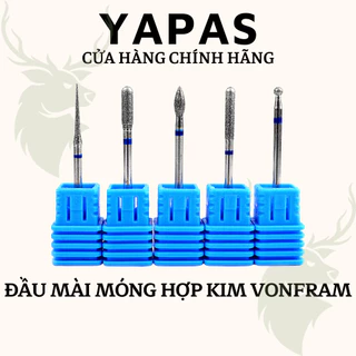 Đầu mài khóe móng nhọn tròn hợp kim thép Vonfram Yapas, đầu mài móng khóe da nail kim loại cao cấp