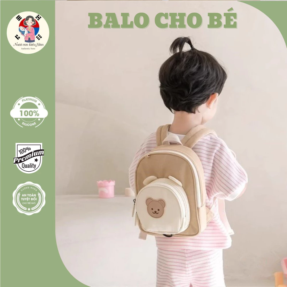 Balo đi học mầm non dành cho cả bé trai và bé gái thích hợp cho bé có 2 ngăn đựng đồ đeo nhẹ nhàng