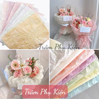 (Tập 20 tờ)giấy mếch nến ánh ngọc, giấy nhăn gói hoa