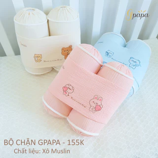 Gối chặn cho bé sơ sinh Gpapa chất liệu xô muslin cao cấp, hình in dễ thương giúp bé ngủ ngon, chống giật mình