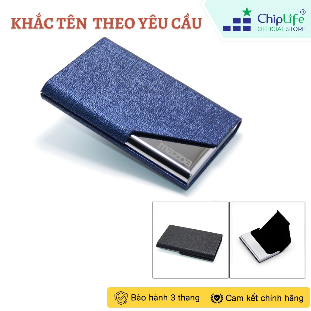 Hộp đựng danh thiếp khắc tên ChipLife NC028 chất liệu da Simili cao cấp, tiện dụng