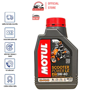 Nhớt xe tay ga MOTUL SCOOTER POWER LE 5W40 ( Tổng Hợp 100%) SN MB 800ML