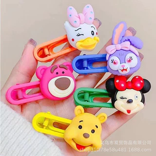 Set 5 kẹp tóc mái đầu thú to gấu lotso vịt donal thỏ tím