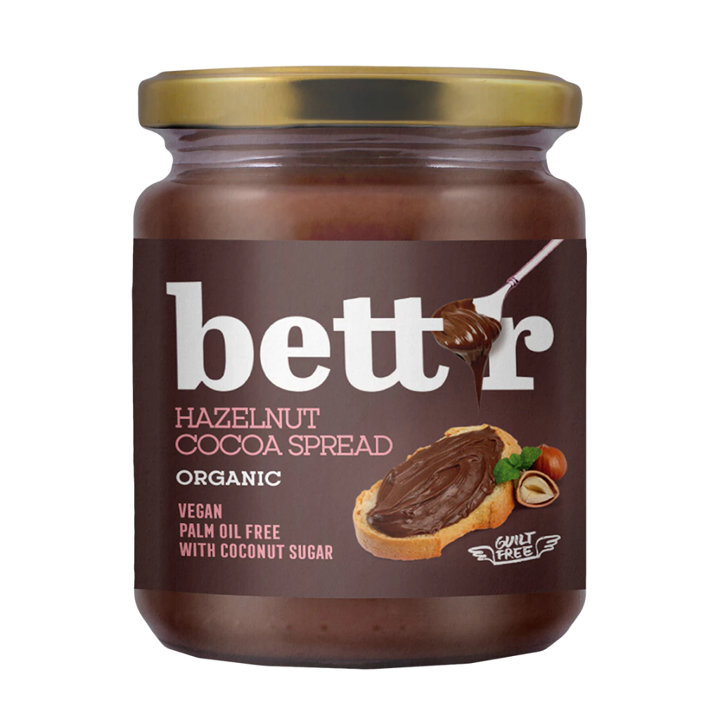 Bơ hạt phỉ Cacao hữu cơ Bettr Hazelnut Cacao Spread 250g