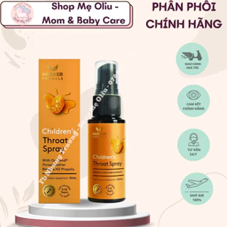 Xịt Harker Herbals keo ong,mât ong Manuka giảm đau họng,giảm ho cho bé từ 5-12 tuổi 30ml - Children Throat Sprays