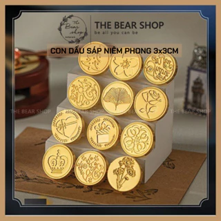 Mặt con dấu sáp niêm phong thiệp cưới bì thư, decor trang trí quà tặng phong cách vintage - The Bear Shop