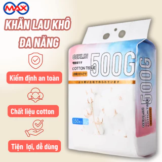 Khăn Lau Mặt Khô Đa Năng 100% Cotton Dùng 1 Lần, Giấy Lau Mặt GEKLIN Dạng Rút Cotton, Khăn Tẩy Trang, Chăm Sóc Tiện Lợi