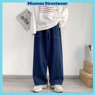 [ORDER+ẢNH THẬT] Quần bò jeans ống rộng chiết gấu oversize xanh đậm Ulzzang hip hop siêu chất ❤️