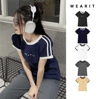 Áo thun baby tee WEARIT chất liệu cotton kẻ sọc tay nhiều màu dễ phối