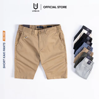 Quần Short Kaki Nam URBAN Vải Kaki Co Giãn Bền màu không nhăn hạn chế phai màu chiều dài trên gối trẻ trung NO 1728