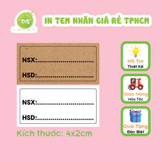 [Sẳn] 100 Tem Nhãn Giấy Decan Dán Ghi Ngày Sản Xuất (Nsx) Và Hạn Sử Dụng (Hsd) Kt: 4x2cm