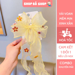 Kẹp tóc nơ voan tiểu thư phong cách Hàn Quốc cho bé yêu