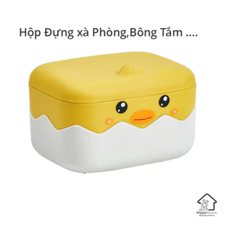 Hộp đựng xà phòng hình vịt vàng dễ thương 13x10,5x8cm