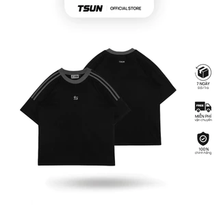 Áo Thun TSUN DualLine Tee - Đen - [UNISEX] - Thêu Logo - Thể thao - Nam/Nữ