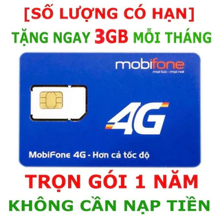 [ SÀI 1 NĂM ] SIM MOBIFONE 4G TẶNG 36GB SỬ DỤNG MIỄN PHÍ TRỌN GÓI 12 THÁNG MDT255 - SIM MAX RẺ