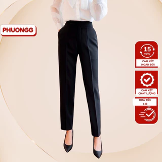 Quần baggy nữ PHUONGG cạp cao, chun sau, chất vải vintex Hàn đủ size 42-62kg