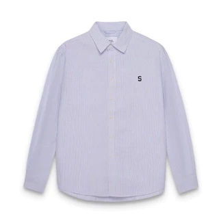 Áo sơ mi SilenceStandard Premium Oxford Shirt Logo S thêu/ kẻ xanh [SO02]