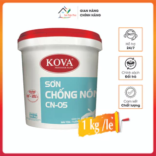 Sơn chống nóng KOVA CN-05 Chính Hãng (chiết hũ1kg). Giảm nhiệt độ bề mặt mái tôn, tườn nhà.