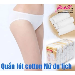 Quần Lót Giấy Cotton Nữ dùng đi du lich, đi công tác, quân sự |Giá 20k - 5 quần |size L XL XXL 3XL|  Đáy Quần 2 Lớp