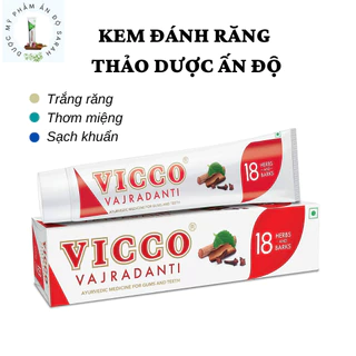 Kem đánh răng thảo dược Ấn Độ VICCO cải thiện hôi miệng, trắng răng rõ rệt cream 200g