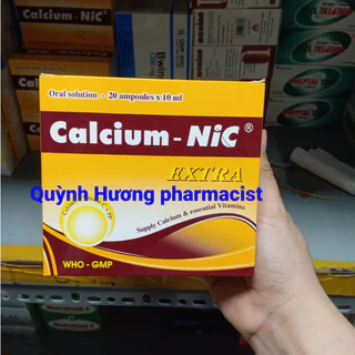 ( Chính hãng ) Calcium Nic Extra hộp 20 ống giúp bổ sung canxi cho xương chắc khỏe