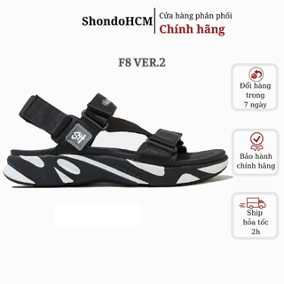 Giày sandals Shondo nam nữ F8 đen trắng ver.2 F8M1012