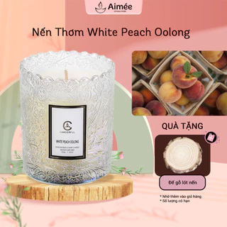 [25 hương] Nến Thơm Không Khói Aimée Sáp Đậu Nành 100g & 200g Kèm Đế Gỗ, Thiệp