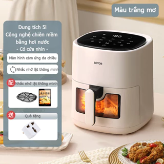 Nồi chiên không dầu Lotor có cửa nhìn dung tích 12 lít chế độ tự đảo cực tiện dụng bảo hành 12 tháng