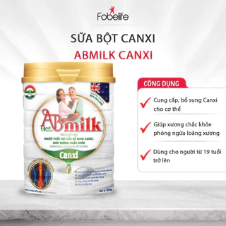 Sữa Bột ABMILK CANXI Fobe Bổ Sung Canxi, Giúp Phòng Ngừa Loãng Xương - Hộp 900g