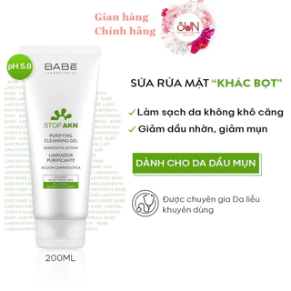 SỮA RỬA MẶT BABE STOP AKN PURIFYING CLEANSING GEL 200ML