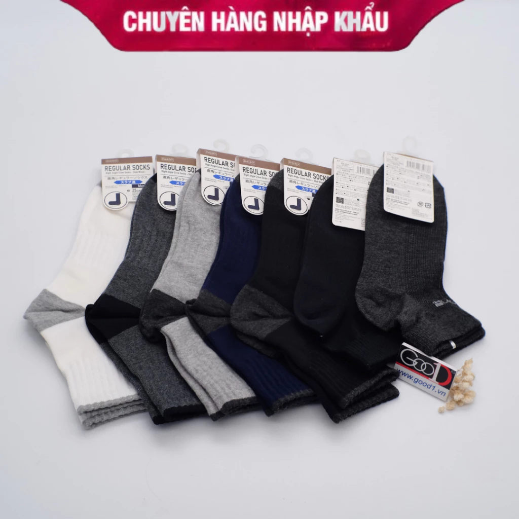 Tất Nam Cotton Cao Cấp Siêu Ấm Daiso MS03 Nhật Bản - Vớ Nam Basic Trơn Công Sở