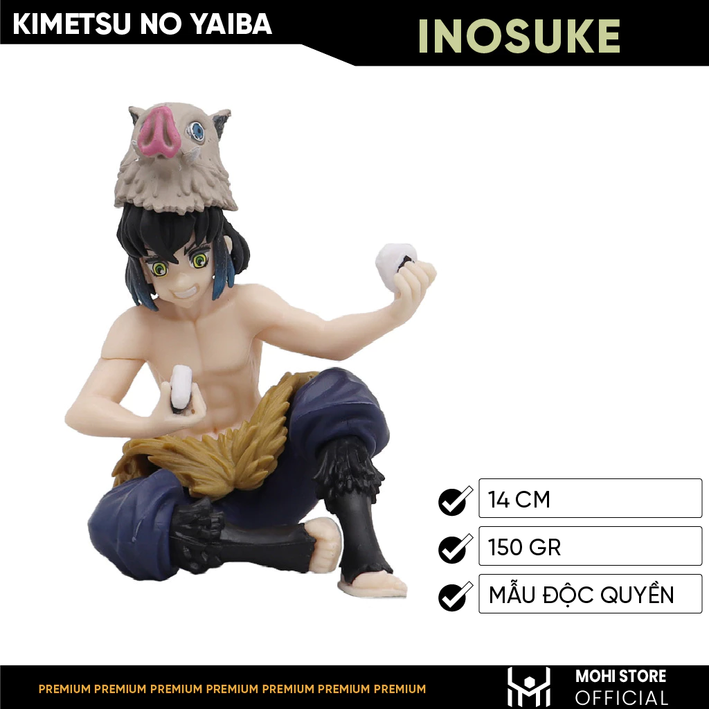 Mô Hình Kimetsu No Yaiba Inosuke dáng ngồi cao 9cm - Figure Thanh gươm diệt quỷ - No Box