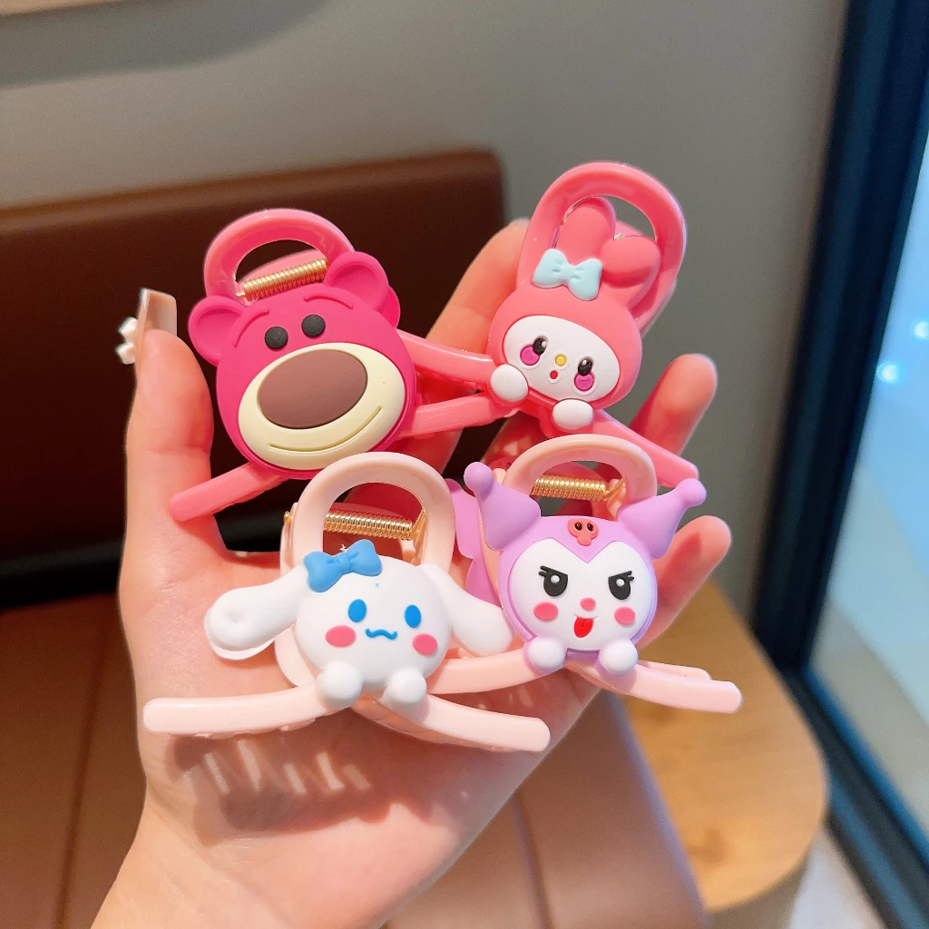 Set 4 Kẹp Tóc Nơ Hoạt Hình Gấu Dâu Lotso Cho Bé Charm Lớn Vui Nhộn Dễ Thương Chủ Đề Xu Hướng Hot Mới