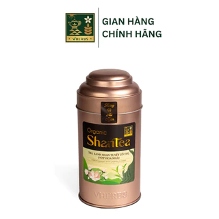 Trà Xanh Shan Tuyết Cổ Thụ Ướp Hoa Nhài VHERBS Hộp 90G - Giúp Chống Oxy Hóa, Hỗ Trợ Giảm Cân, Tăng Cường Sức Khỏe