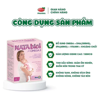 NATAbiol Omega 3 bổ sung DHA cung cấp omega 3 và vi chất cho mẹ và bé giảm ốm  nghén