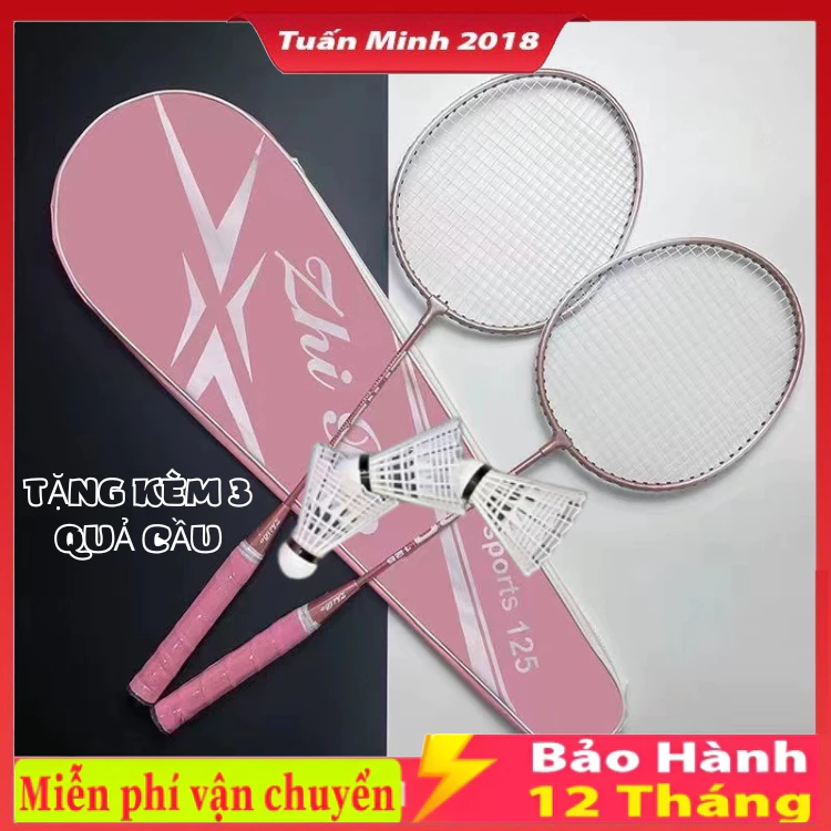 Set 2 Vợt cầu lông , tặng kèm 3 quả cầu lông chất lượng cao , bảo hành 12 tháng