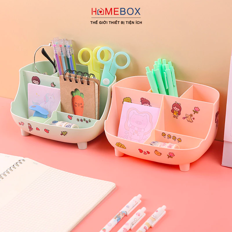 Kệ Đựng Bút Dụng Cụ Học Tập Văn Phòng Phẩm Để Bàn Hộp Bút Để Bàn Có Ngăn Chia Tiện Lợi