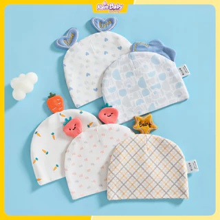 Mũ sơ sinh cho bé vải cotton mềm mại, nón cho bé sơ sinh từ 0 đến 3 tháng tuổi hình hoa quả dễ thương