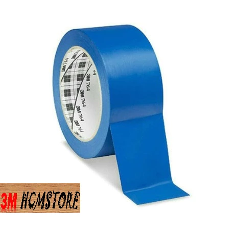 3M 764 MÀU XANH DƯƠNG khổ 50mm dài 33met - BĂNG KEO DÁN NỀN Vinyl CẢNH BÁO keo cao su bám dính tốt khó trầy khó rách