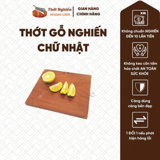 Thớt thái gỗ nghiến hình chữ nhật Thớt Nghiến Hoàng Linh nguyên mộc an toàn khi sử dụng