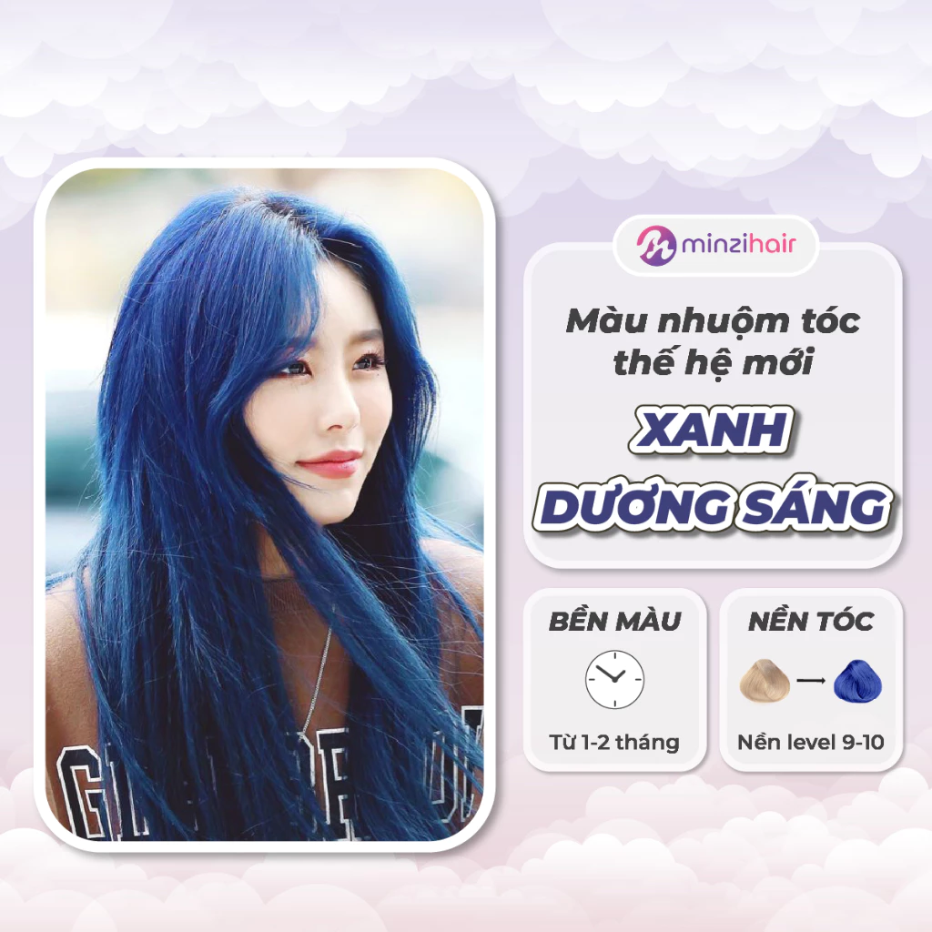 Thuốc nhuộm tóc Màu Xanh Dương Sáng Thế Hệ Mới - Cần Tẩy Tóc - Minzihair, Minzihair HCM