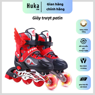 Giày patin trượt Sport dành cho trẻ em người lớn có thể điều chỉnh to nhỏ batin batanh tặng cánh