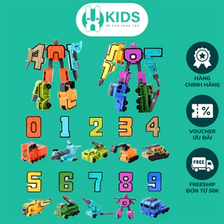 Đồ chơi số biến hình size cỡ lớn từ 0-9 lắp ráp thành robot X KIDS giúp bé vừa học vừa chơi phát triển trí tuệ