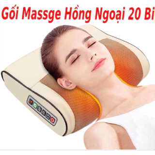 Gối massage cổ vai gáy hồng ngoại trị liệu 20 bi